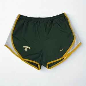 Vintage Nike Track Shorts Medium Baylor University Green and Gold Fit Dry